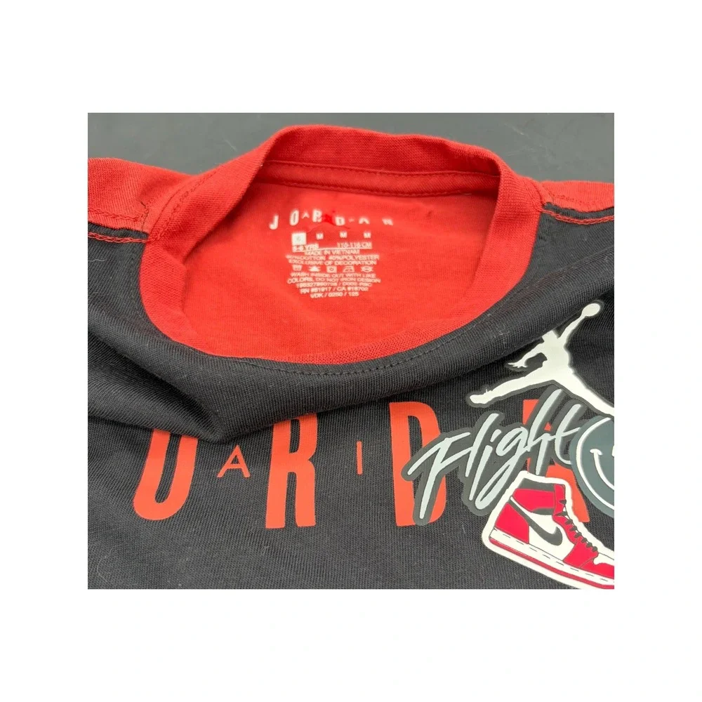 Jordan Boys Size 6 Black Red Flight Graphic T-Shirt and Shorts 2-Piece Set